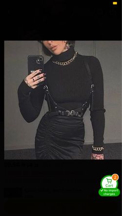 Black Leather Body Harness Belt