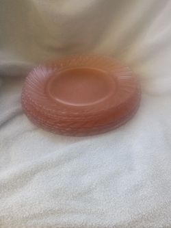 Rose Colored Depression Glass Dinner/Salad Plates