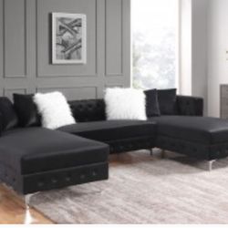 Three piece sectional sofa set