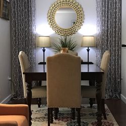 Beautiful Dining Table with Leaf and 6-Chairs