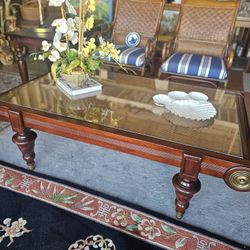 Antique British Colonial Cocktail Coffee Table
