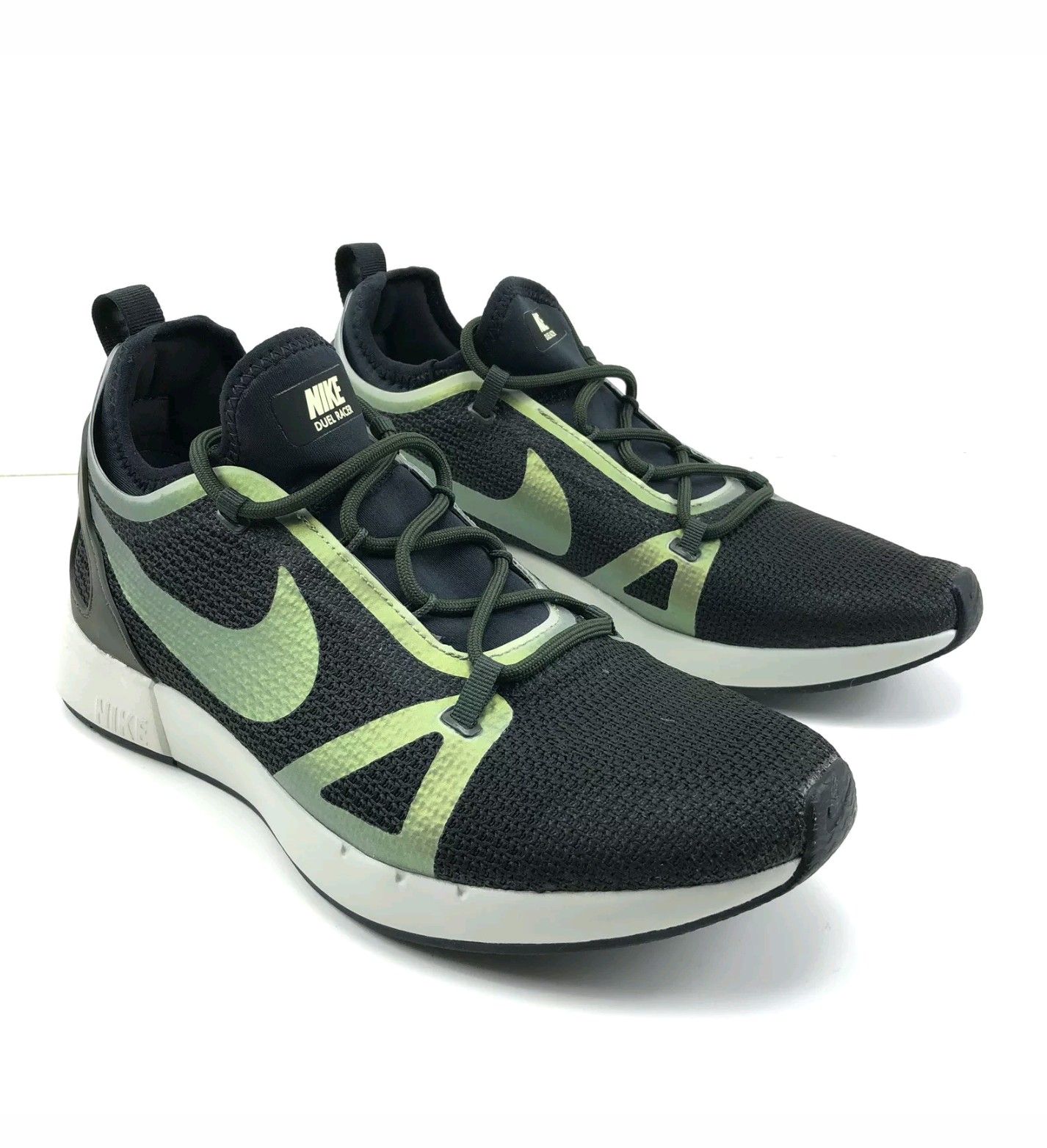 Nike Duel Racer Shoes Men Size 9 MSRP $140.00 Black Olive White 918228 012.