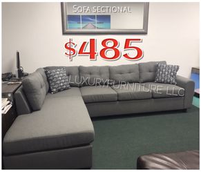 New grey fabric sofa sectional