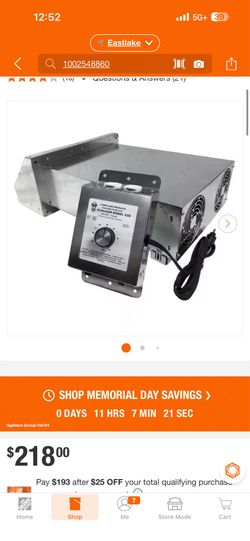 Xchanger 12 in. 2-Speed Reversible Basement Fan with Automatic Humidity Controller