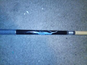Pool Cue with Lightning Graphic