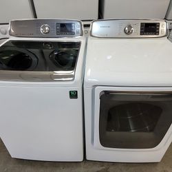 Samsung Large Capacity 5.0cu Ft Top Load Washer And Gas Dryer Set 