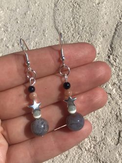 handmade silver tone crystal earrings