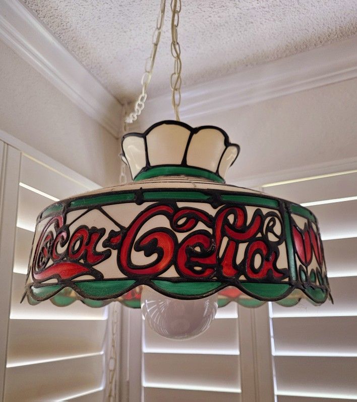 Vintage Coca Cola Tiffany style lamp 