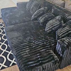 Big Soft Black Sectional Couch