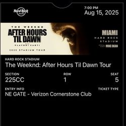 The Weeknd After Hours TIL Dawn FRIDAY Club Suite Row 1 LAST PAIR Hard Rock Stadium Private Bar AC!! 
