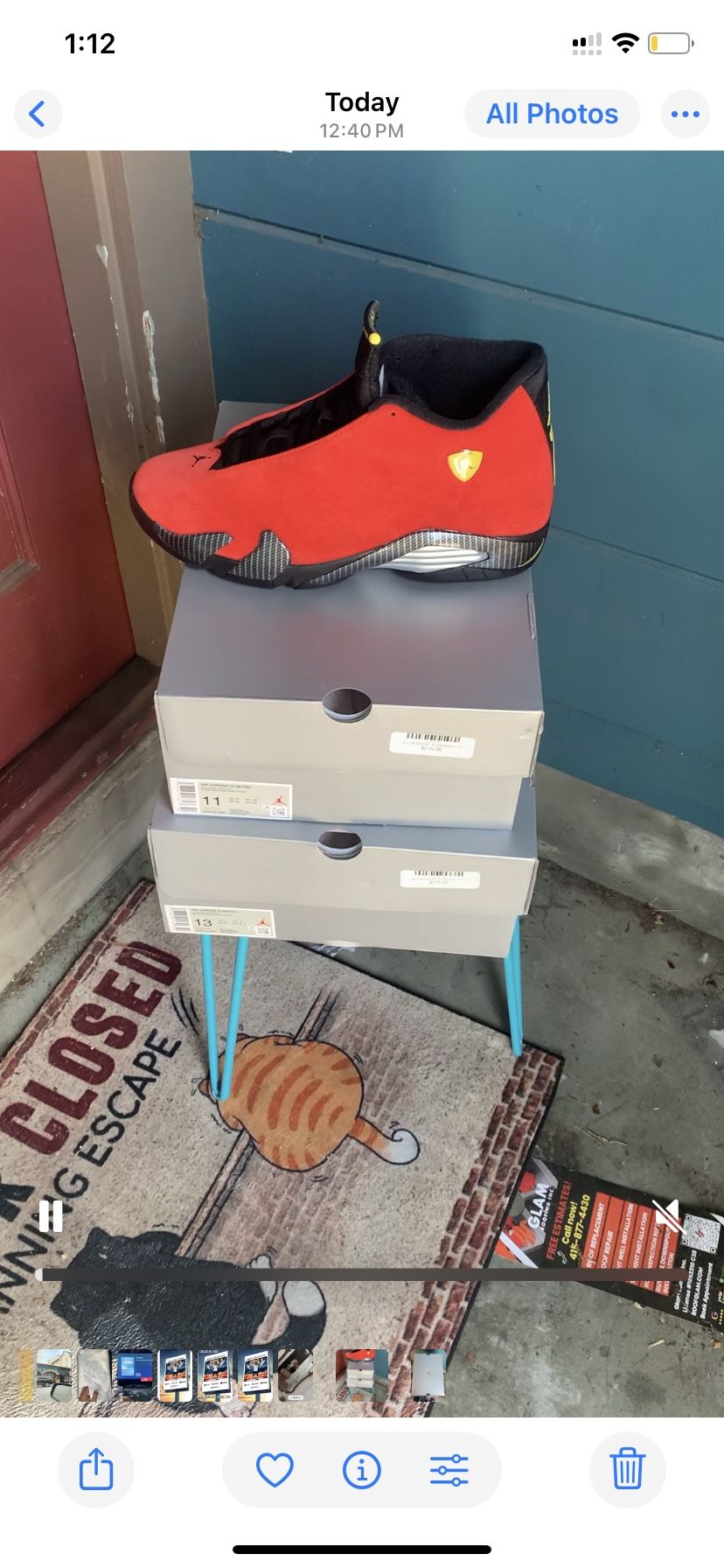 Jordan 14 Ferrari Sz 8.5 11&13