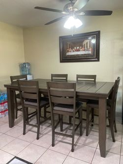 Counter Height Dining Table Set with 6 Chairs