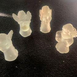 X4 Glass Angel Candle Holders 