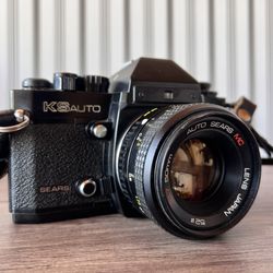 Sears KS Auto 35mm SLR film camera with a Sears Auto MC 50mm f/1.7 lens