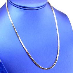 14KT Yellow Gold Flat Triangle Link 18” Necklace 2.3mm 11.9g 160710
