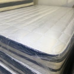 ✨Mattress Pillow Top All Sizes ✨ ☑️ 12” inches tall 🟦All sizes 🛏💤 🟠Queen sizes $199 🟡Full sizes $180 🟢Twin sizes $145 🔵Cal king $330 🟣E. King