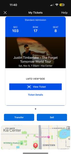 Justin Timberlake Kia Center, November 9