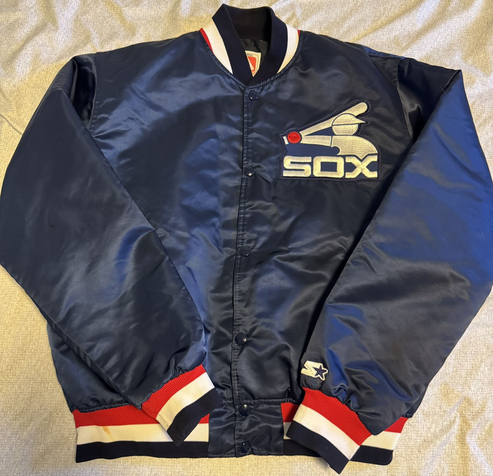 Chicago White Sox Size Large Men Starter Satin Button Up Jacket Vintage