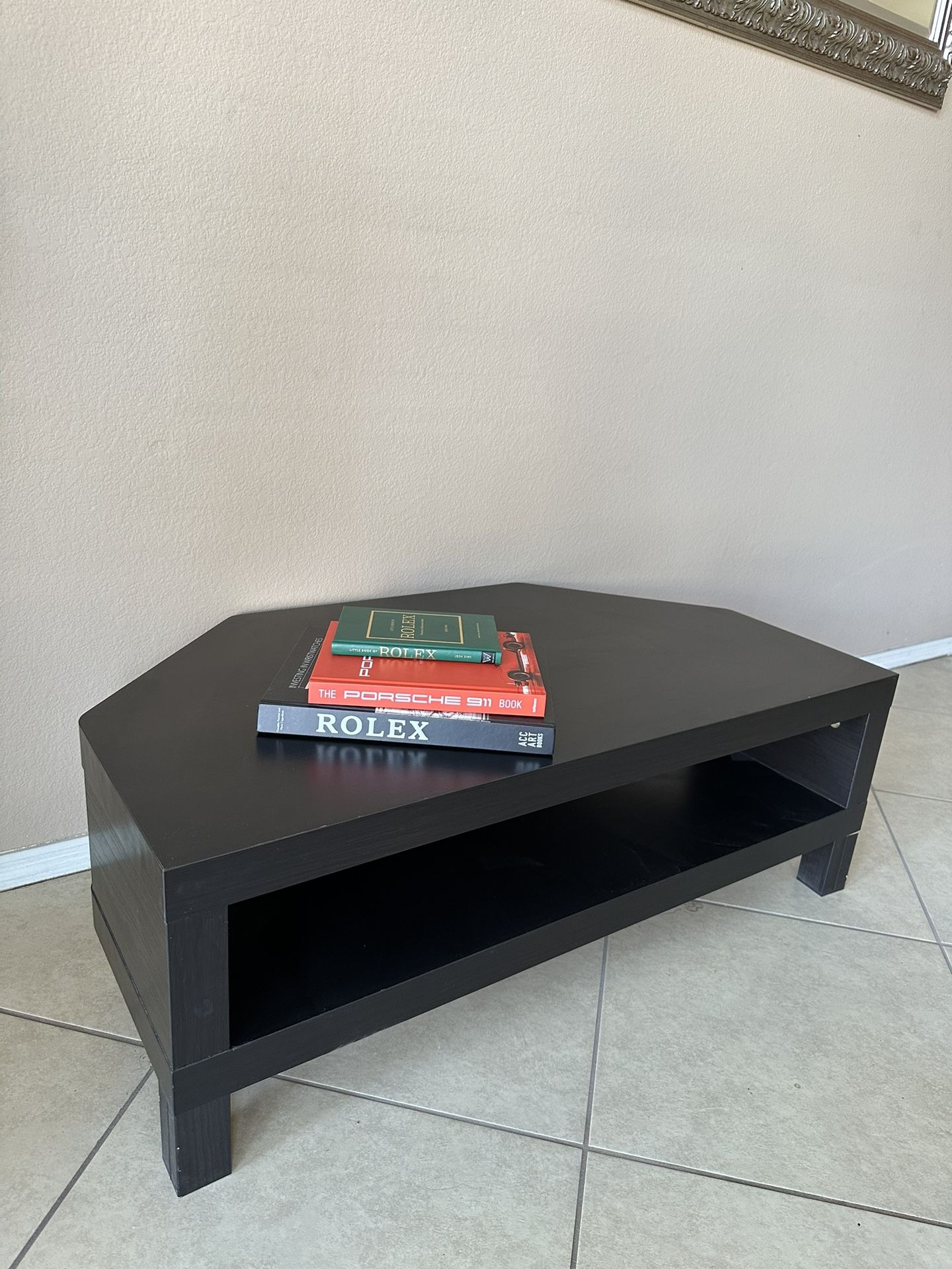 Black Corner TV Stand / Coffee Table