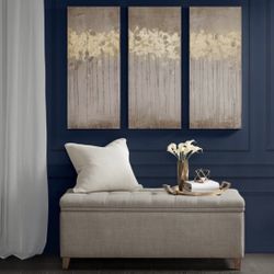 (3 pack) Madison Park Dewy Forest Gold Foil Abstract Canvas Wall Art Set picture