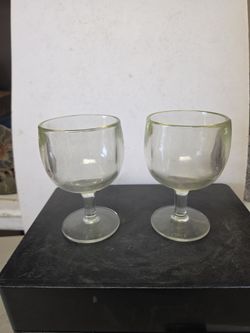 (2) old glass schooners.