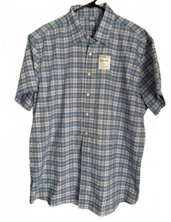 Sonoma Men's The Performance Shirt Size XL Extra Large Blue Check Plaid Preppy