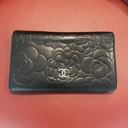Chanel Lambskin Camellia Bifold Wallet