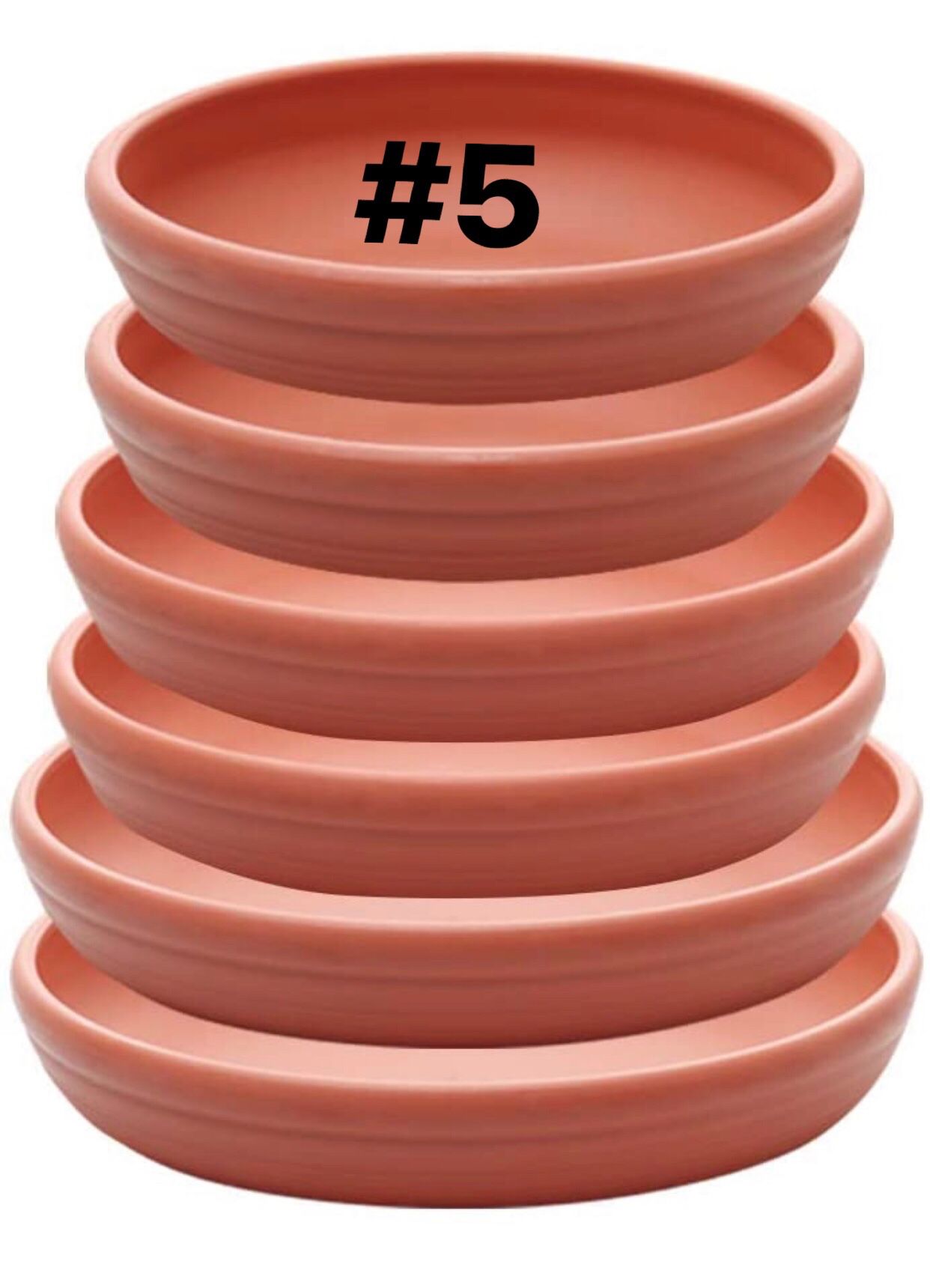 #5）Round Plastic Plant Saucer Drip Tray Set 6