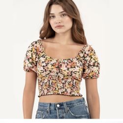 Billabong Puff Sleeve Crop Top