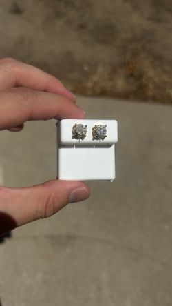 Gold Moissanite Bullet Earrings