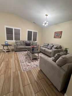 Ashley Living Room Set + Matching Coffee Table & 2 End Tables – Like New