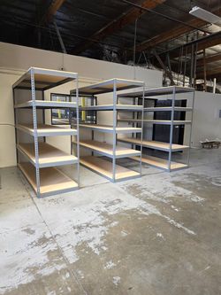 Industrial Warehouse Shelving 96 in W x 30 in D Boltless Steel Rivet 5 Tier Rack Storage Stronger Than Homedepot Lowes And Costco Delivery Available