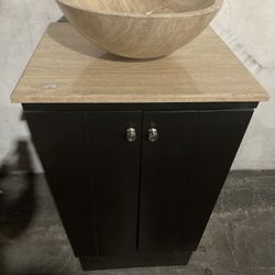 22” Vessel Sink Vanity Espresso Bathroom Cabinet -B1750 