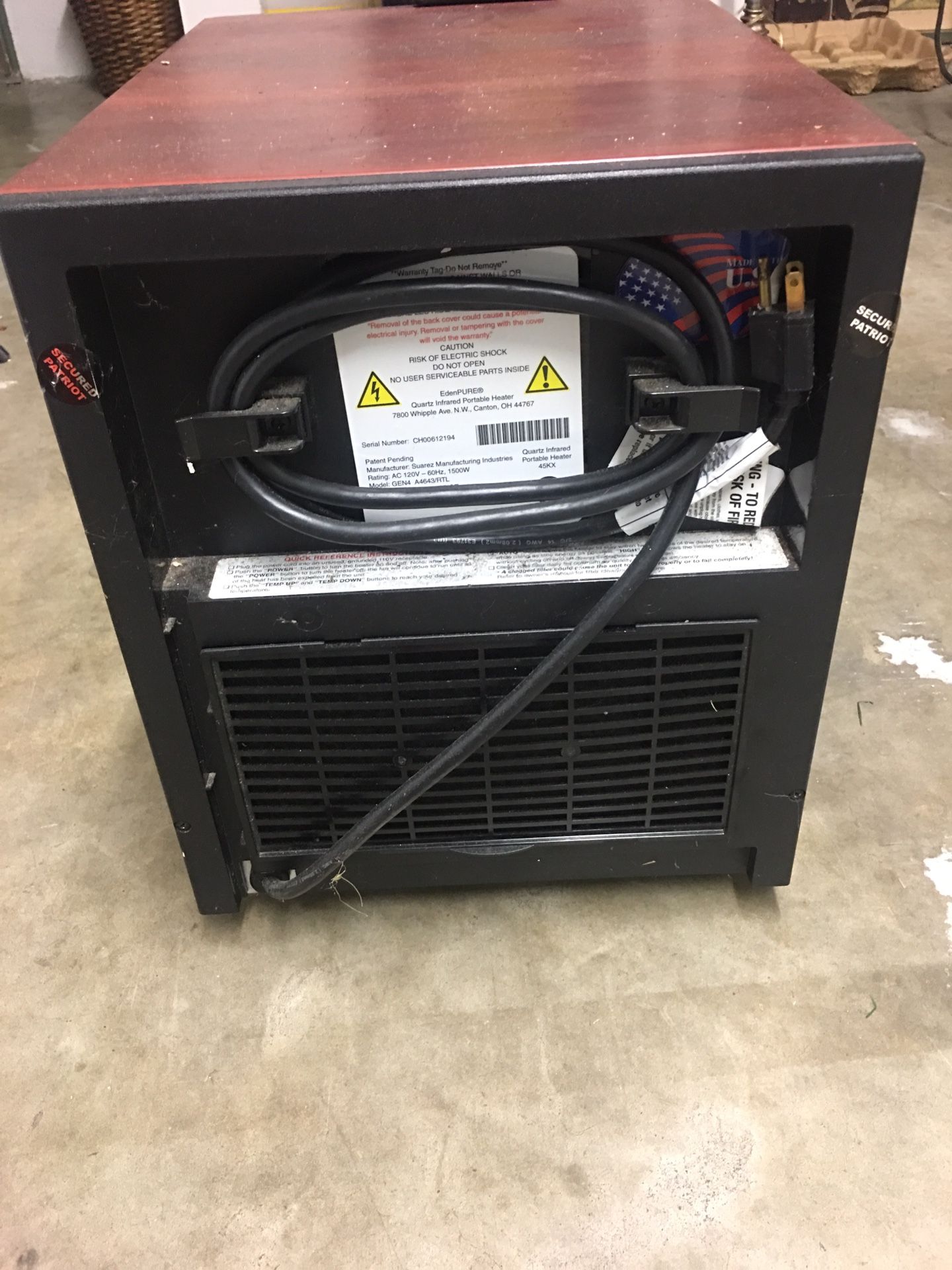 Edenpure 1000W Quartz Infrared Portable Heater Model Personal A4887/RTL.  for Sale in Longwood, FL - OfferUp