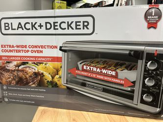 BLACK DECKER Extra Wide 8-Slice Toaster Oven, Black
