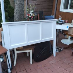 Full Size White Wood Headboard- NEW