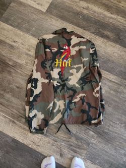HUF Camo Coach Jacket with Parrot Graphic