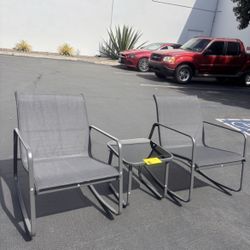 $75.00!!! Set Of 3 New Outdoor Patio Rocking Chair Conversation Set