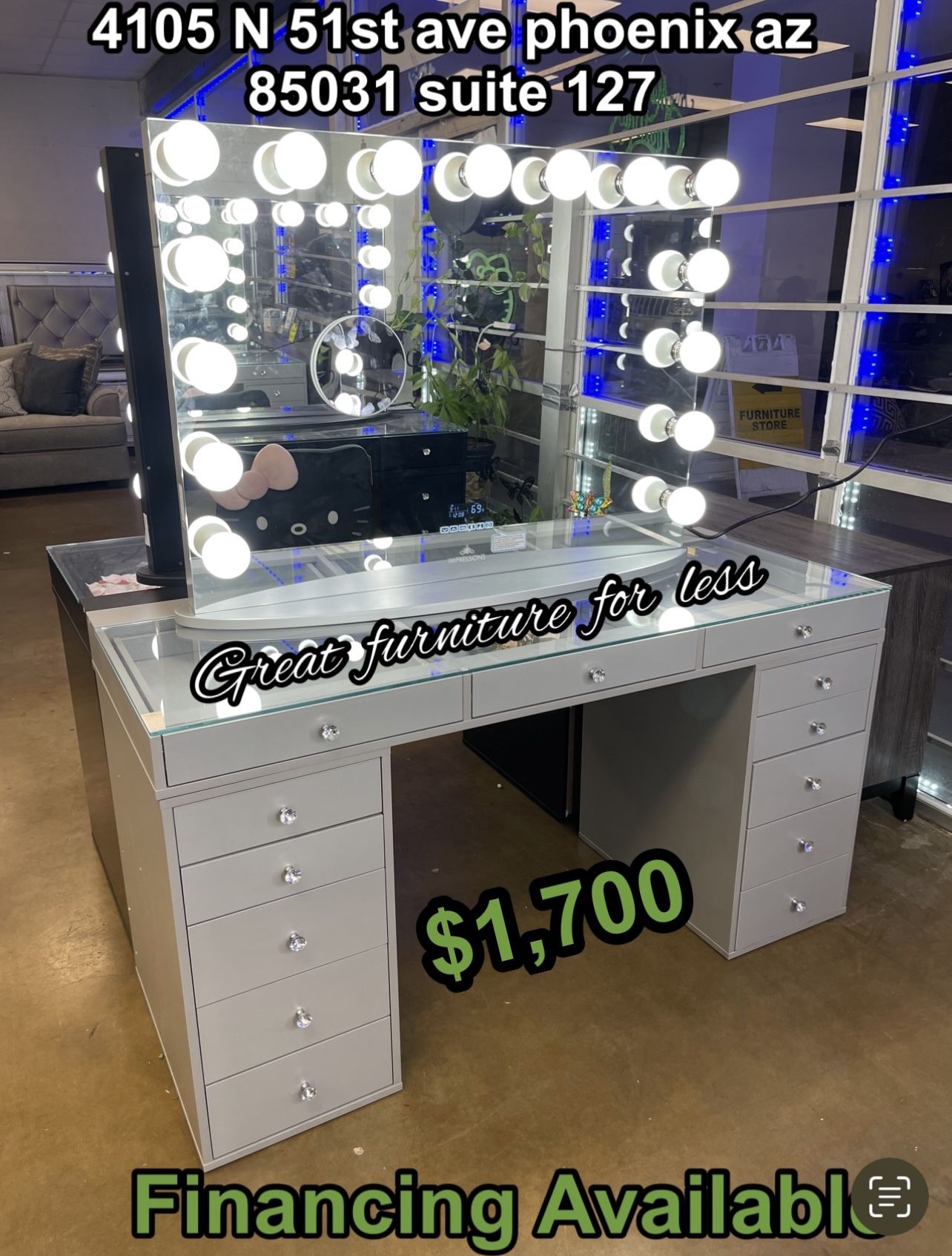 Impressions Vanity With Bluetooth Mirror Brand New