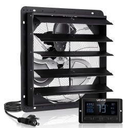 VEVOR 20 inch Shutter Exhaust Fan, Wall Mounted Attic Vent Fan with Smart Programming Variable Speed Temperature Control, 4800 CFM,EC Motor,Timer, for