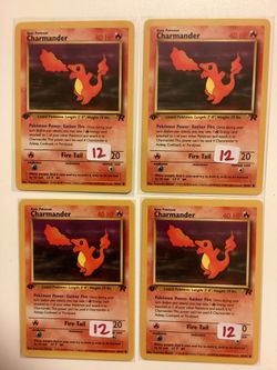 1st Edition Charmander Pokémon Team Rocket Near Mint, $12 each