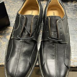 NEW JOHNSTON MURPHY SHULER BICYCLE BIC BLACK LEATHER SHEEPSKIN 12 11 COMFORTABLE DRESS SHOES CASUAL COMFY NO SLIP RUBBER SOLES EXCELLENT QUALITY