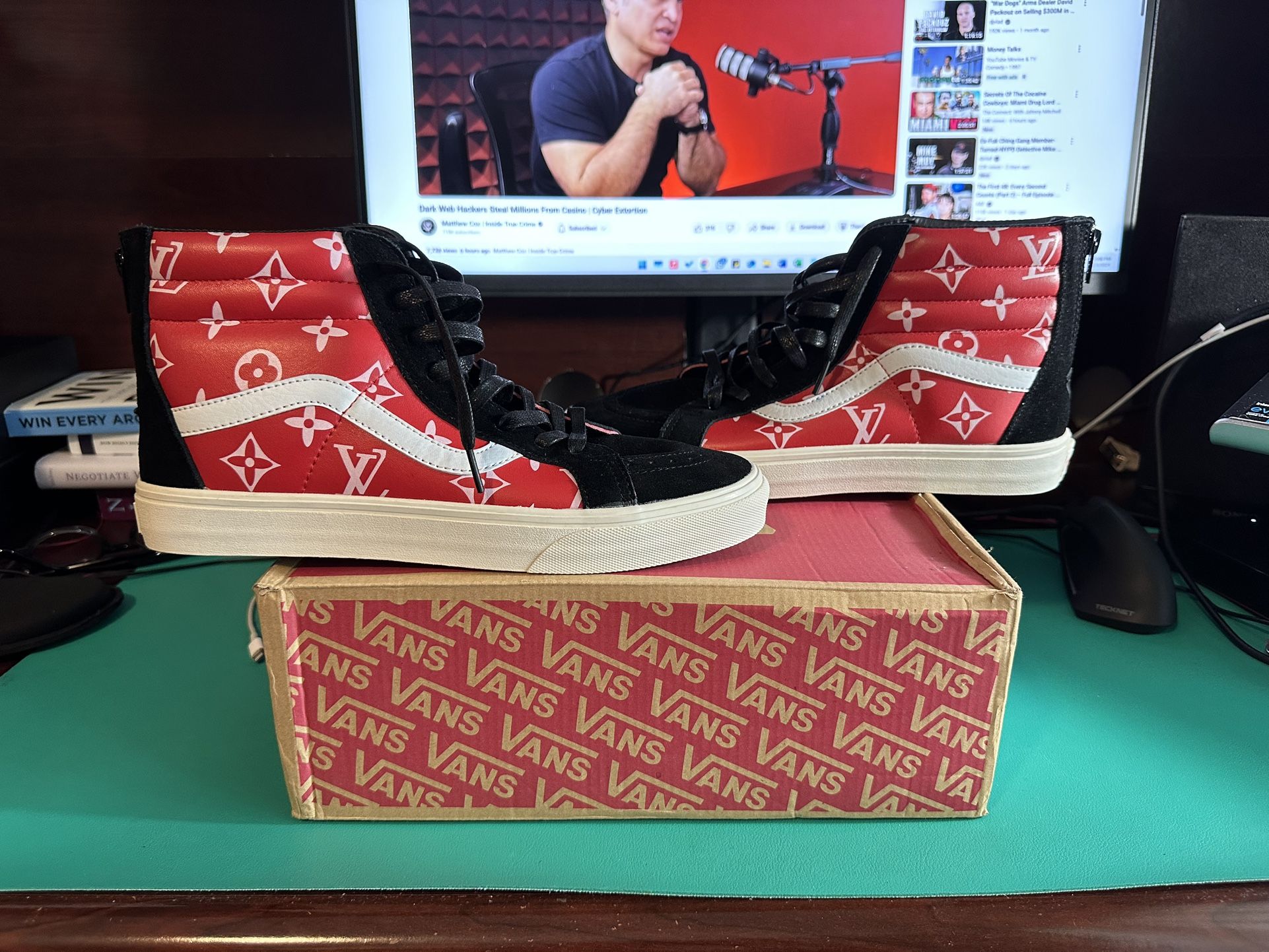 Vans Old Skool High Custom LV Sk8 Hi Men Size 10