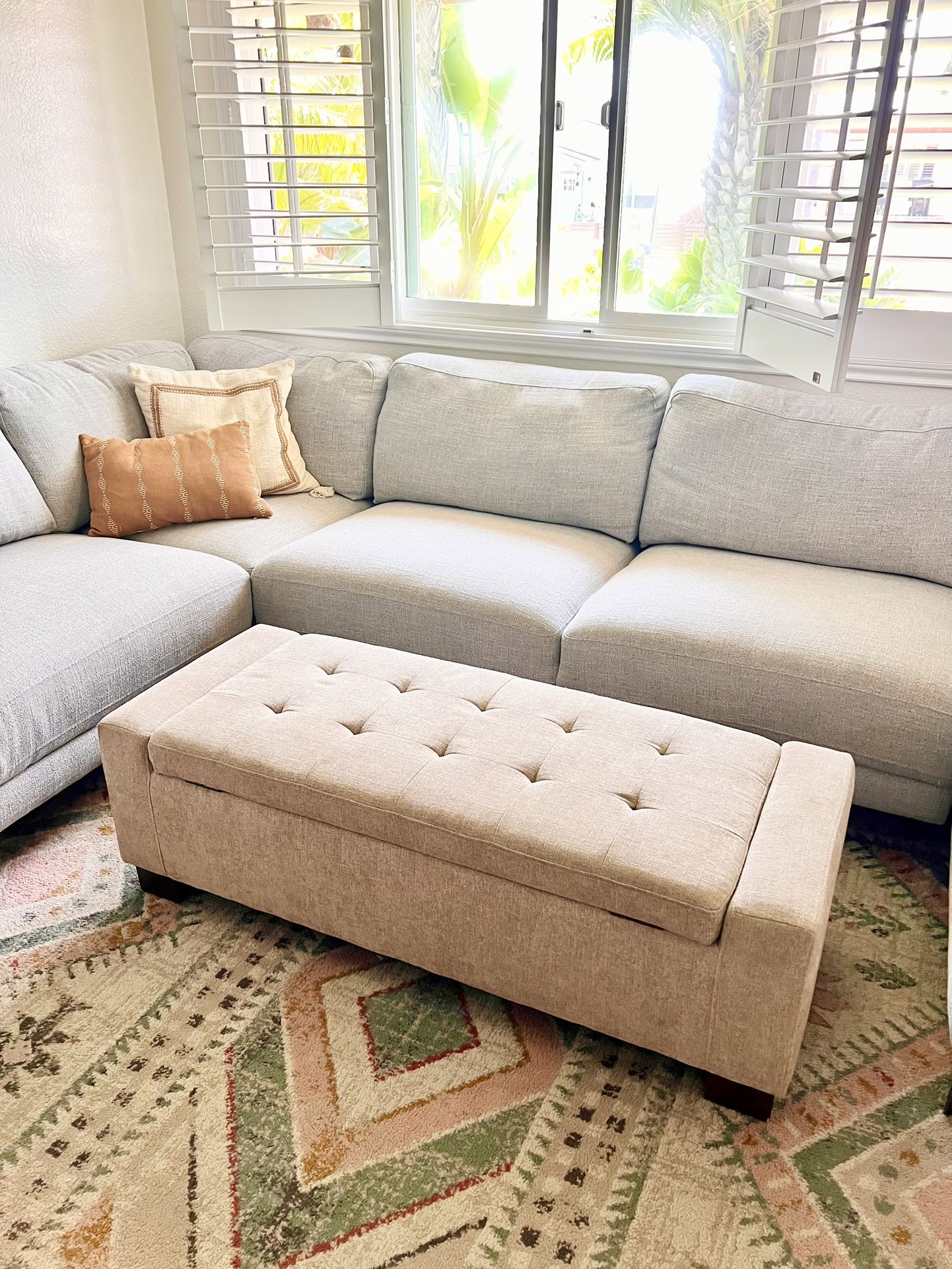 Rectangle Ottoman With Storage