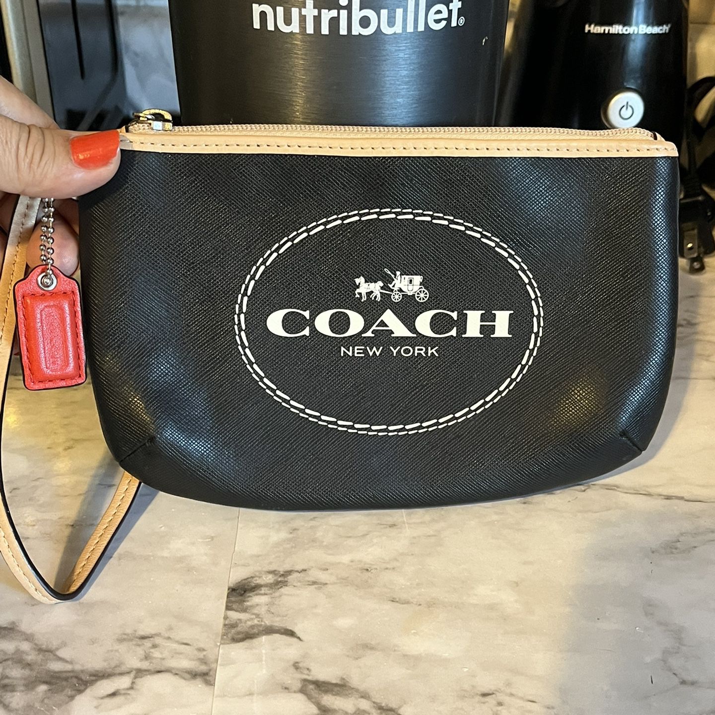 COACH Plaid Red/Black Small Wristlet for Sale in Hanover Park, IL - OfferUp