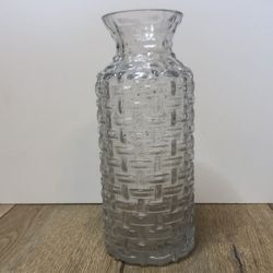Glass flower vase 10” high 
