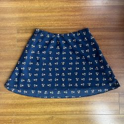 Blue Floral Mini Skirt