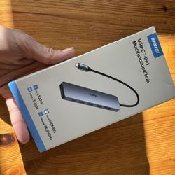 USB-C Hub Docking Station | 7-in-1 Adapter for MacBook, iPad Pro, iPhone 15/16, PC | HDMI + USB + SD