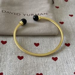 David Yurman 18-karat gold and black onyx bracelet 