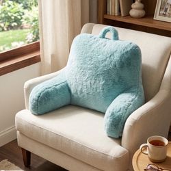 ComfortSpa Reading Pillow for Bed Adult Size, Back Rest Pillow with Arms, Pockets; Use as a Back Pillow for Bed Sitting Up for Bedrest or Relief from 